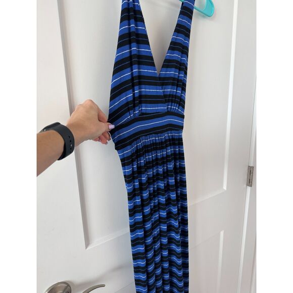 Blue & Black Striped Maxi Dress - Picture 6 of 6